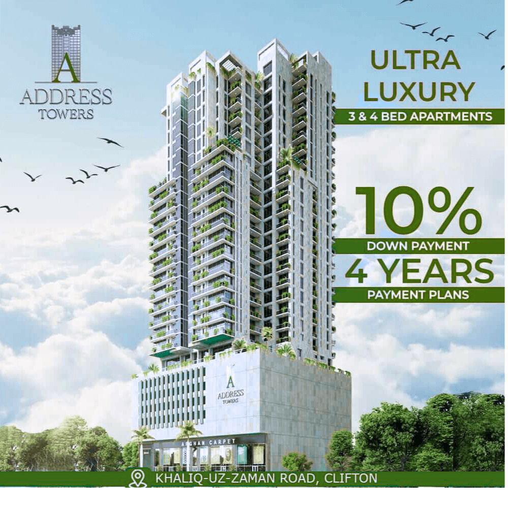 Address Towers Clifton Luxury 3-4 Bedrooms Flats For Sale In Khaliq uz zaman Road Clifton Block 8 Karachi Address Towers Clifton Luxury 3-4 Bedrooms Flats For Sale In Khaliq uz zaman Road Clifton Block 8 Karachi