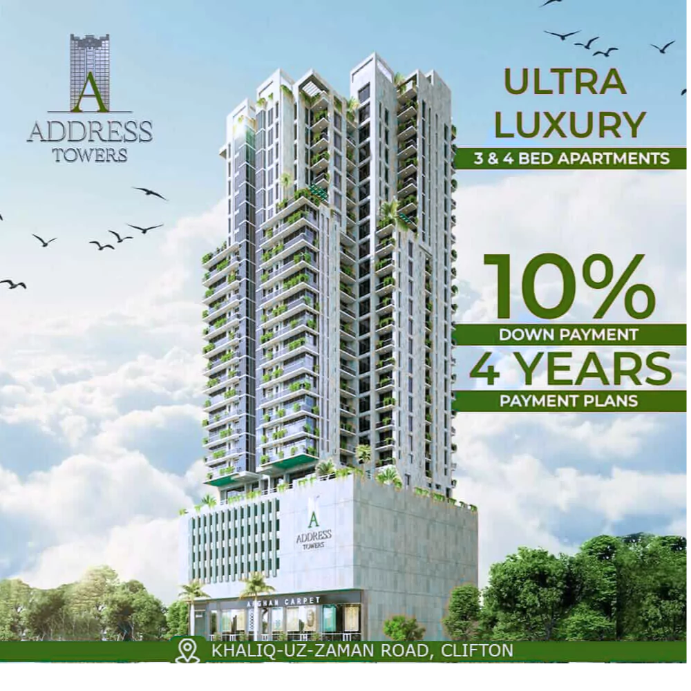 Address Towers Clifton Luxury 3-4 Bedrooms Flats & Penthouses For Sale In Block 8 Clifton Karachi Address Towers Clifton Luxury 3-4 Bedrooms Flats & Penthouses For Sale In Block 8 Clifton Karachi