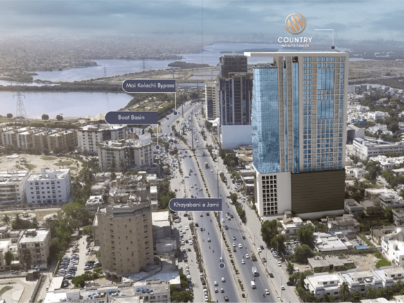 Country Infinity Tower 774-1609 Sqft Office for Sale In Clifton Block 7 Karachi