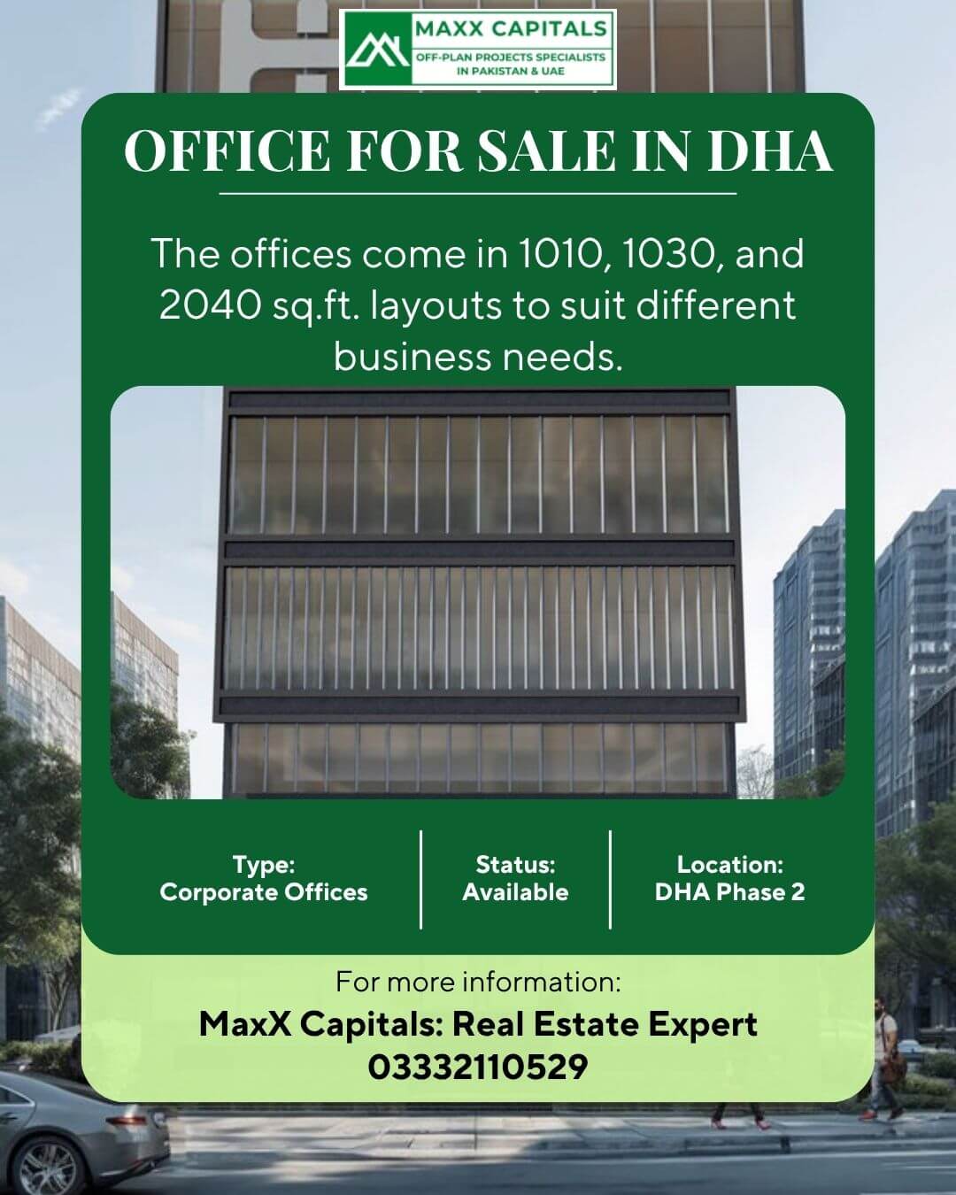 Office For Sale In Dha Phase 2 on Booking in Main Khayaban -e- Ittehad,, Karachi